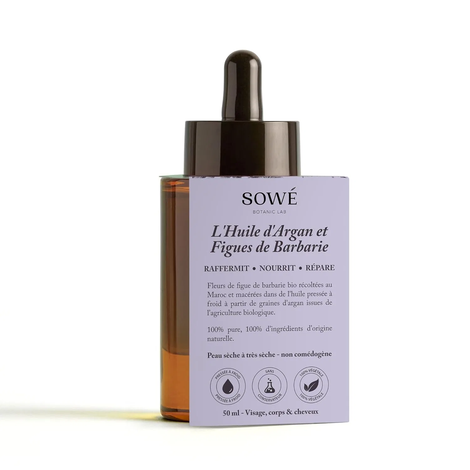 Масло для лица Sowé — Масло арганы и опунции PURE ARGAN AND CHICKLE PEAR OIL, 50 мл — фото 3