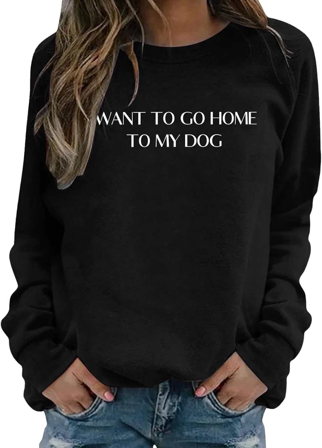 Женская толстовка Heevina "I Want Go Jone To My Dog" с круглым вырезом, модный пуловер с длинными рукавами для осени и зимы — фото 3