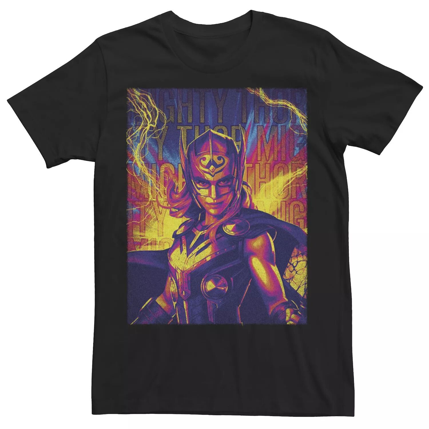 

Мужская футболка с молниями Marvel Thor Love and Thunder Mighty Hero Licensed Character