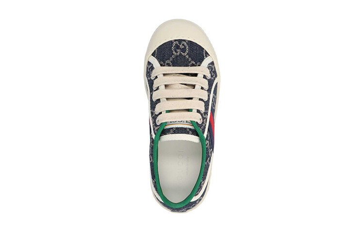 Кеды детские Gucci Tennis 1977, синий / белый — фото 3