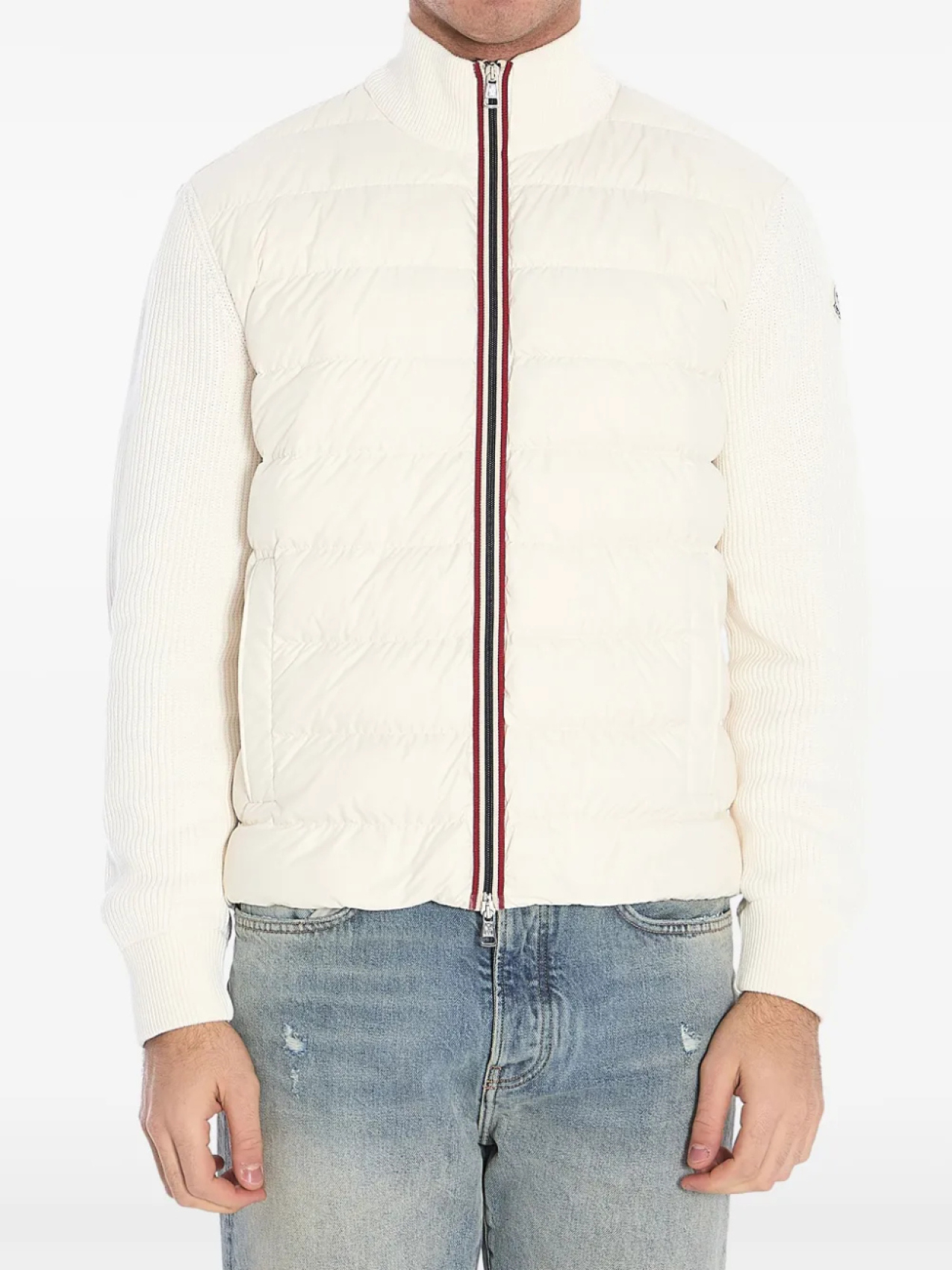 

Moncler трикотажный пуховик, белый