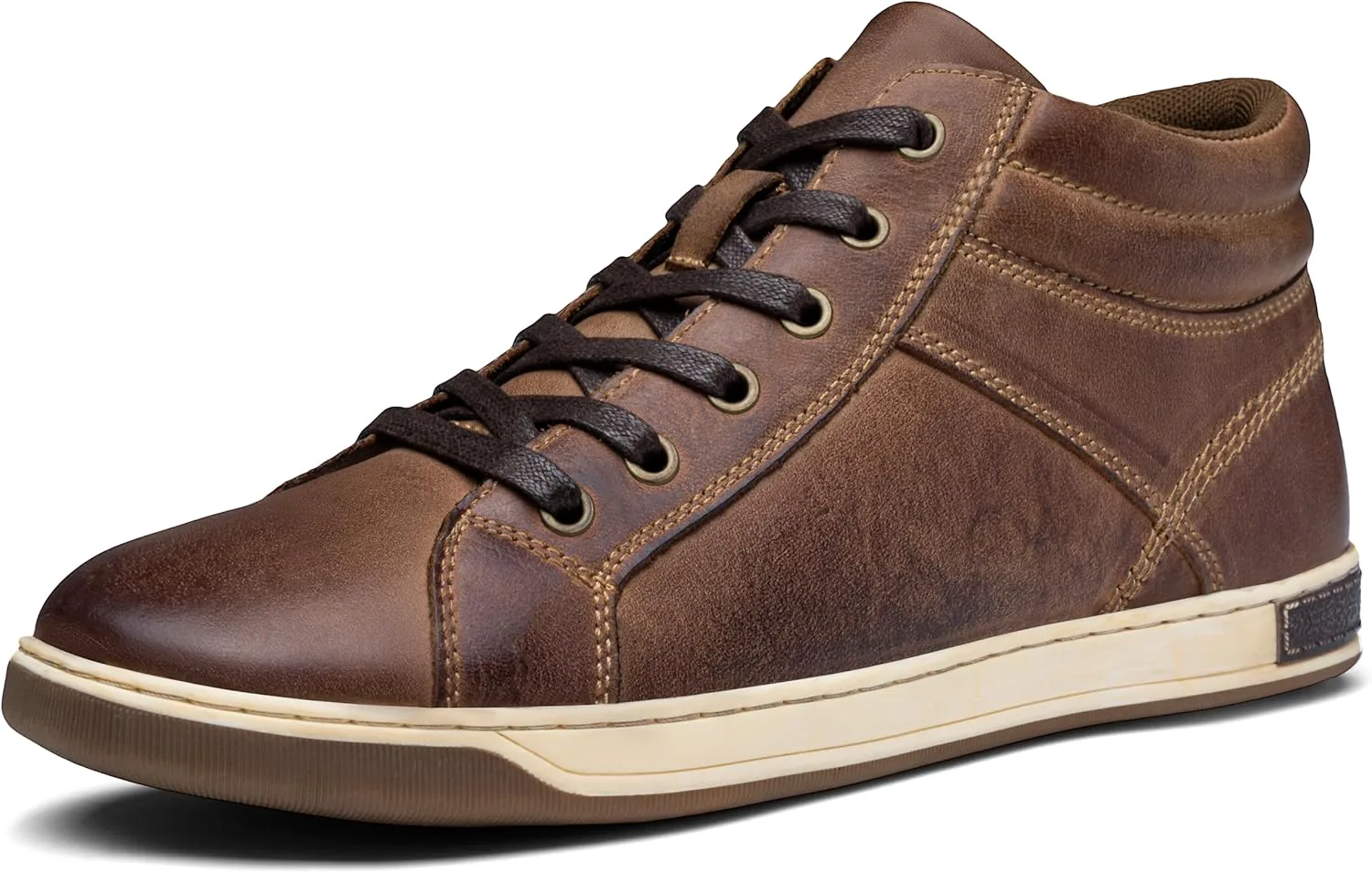 

Мужские высокие кеды Jousen из кожи, повседневные ботинки для мужчин, коричневый