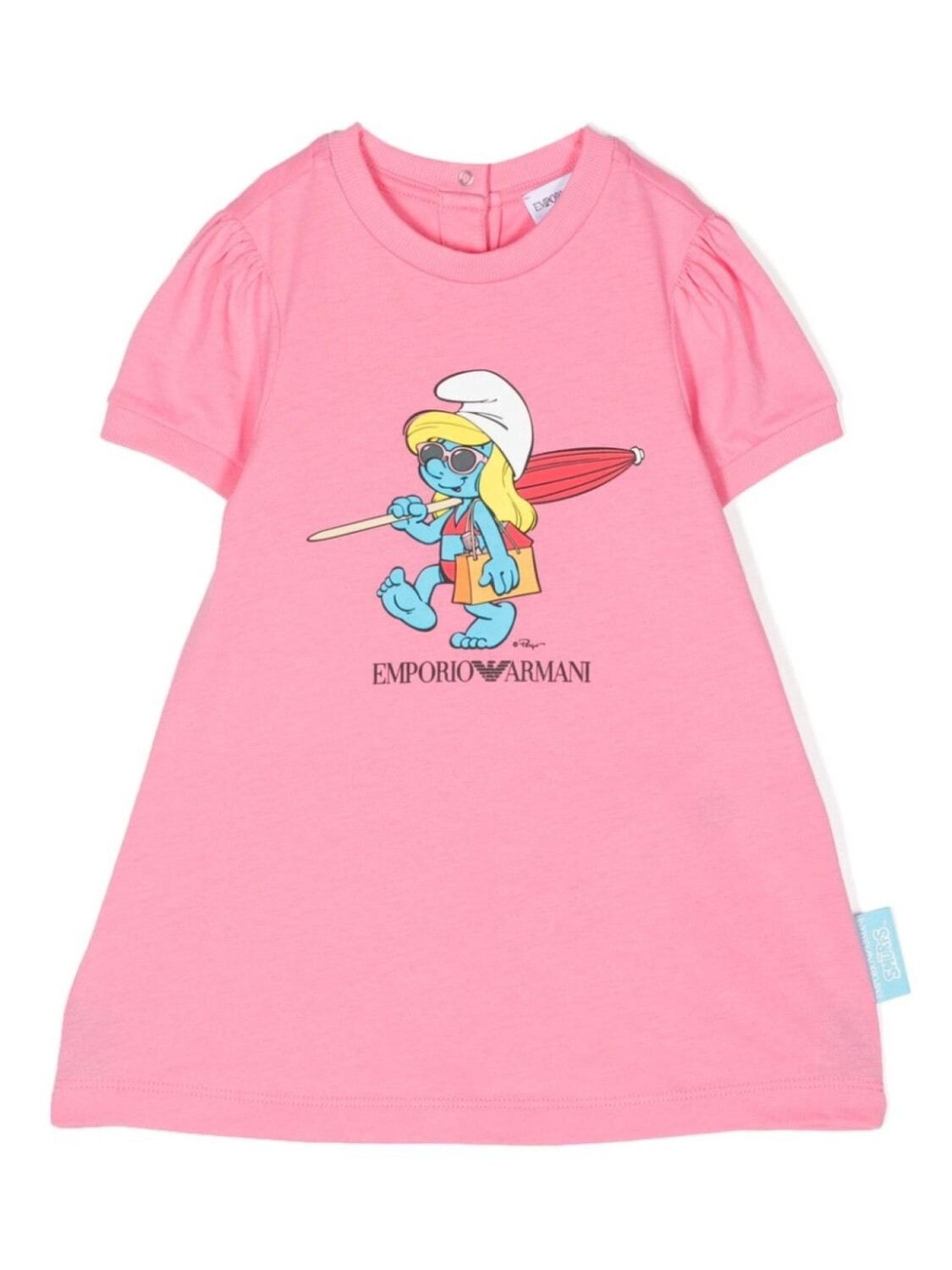 

Платье с принтом Smurfs Emporio Armani Kids, розовый