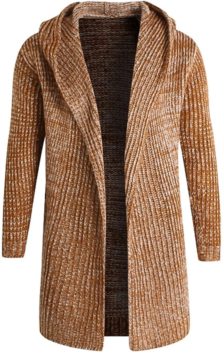 

Мужской кардиган с длинным рукавом и воротником-шалью, кабельная вязка, трендовая верхняя одежда