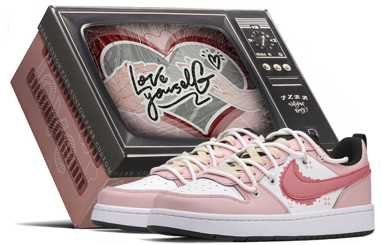 

Кроссовки Nike Court Borough Skateboarding Shoes Women's Low-top White/pink, белый