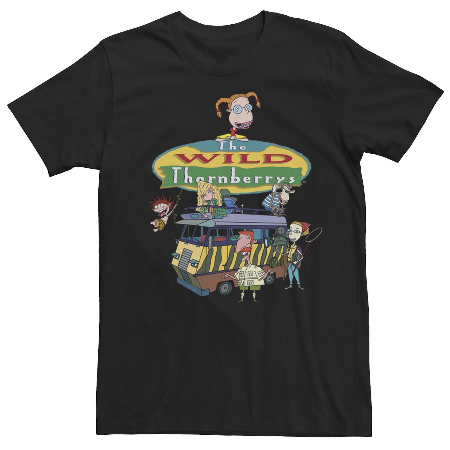 

Футболка с логотипом The Wild Thornberrys Family RV для мальчиков 8–20 лет Nickelodeon, черный