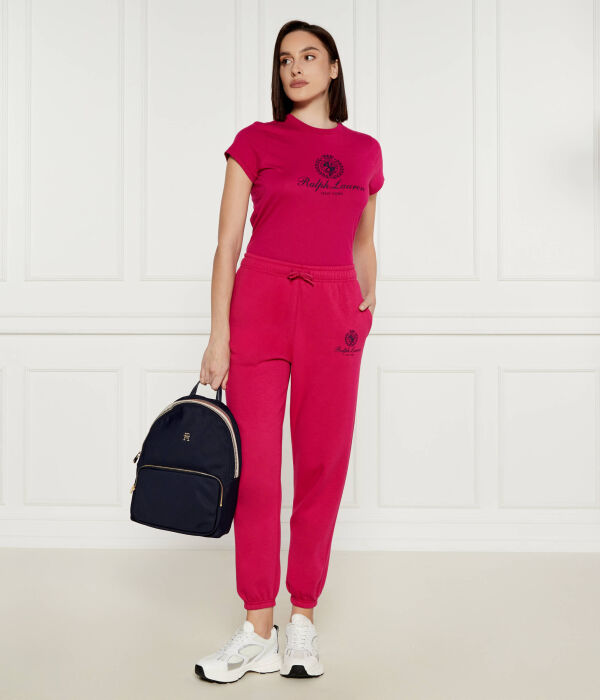 Спортивные брюки женские Polo Ralph Lauren хлопковые на кулиске, розовый — фото 2