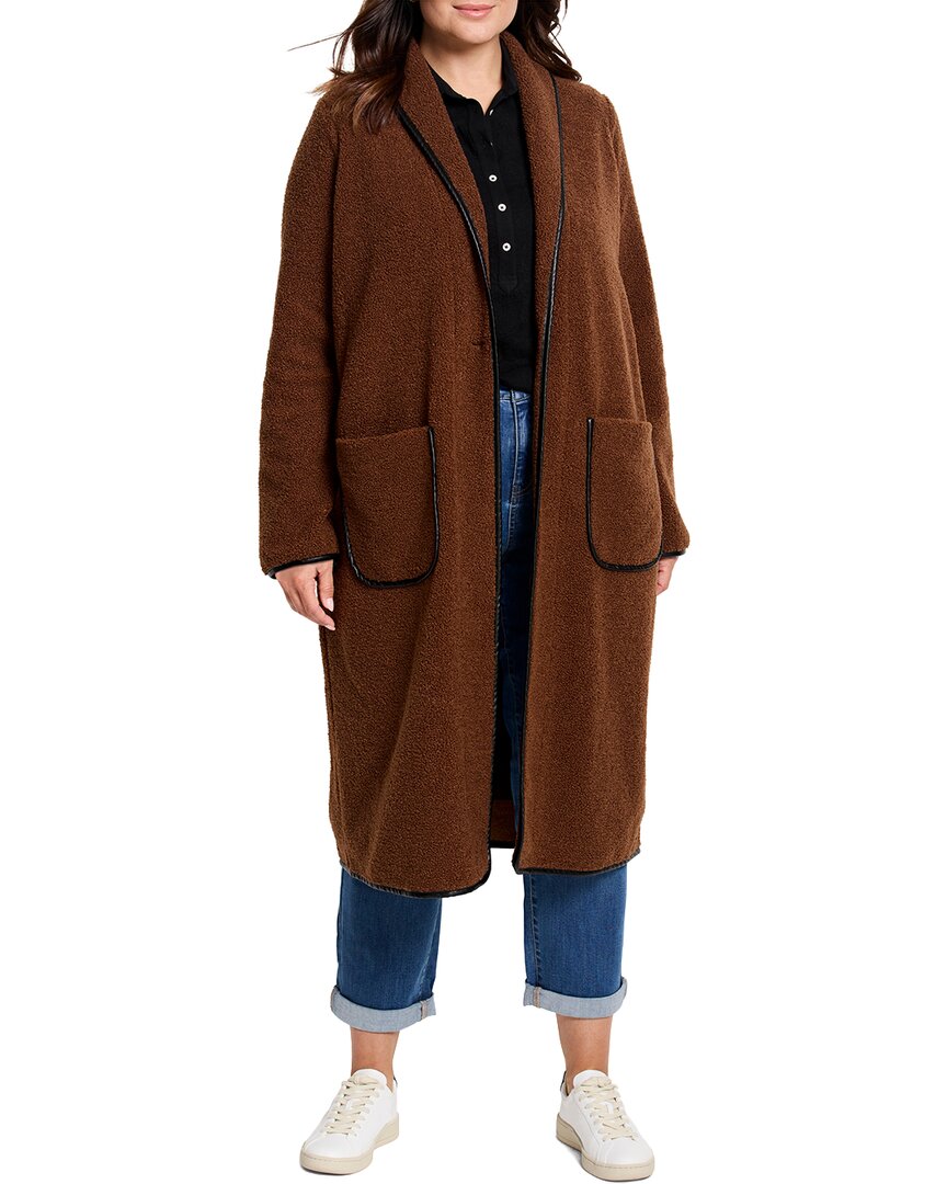 

NIC+ZOE Плюшевое пальто с отделкой Nic + Zoe, коричневый