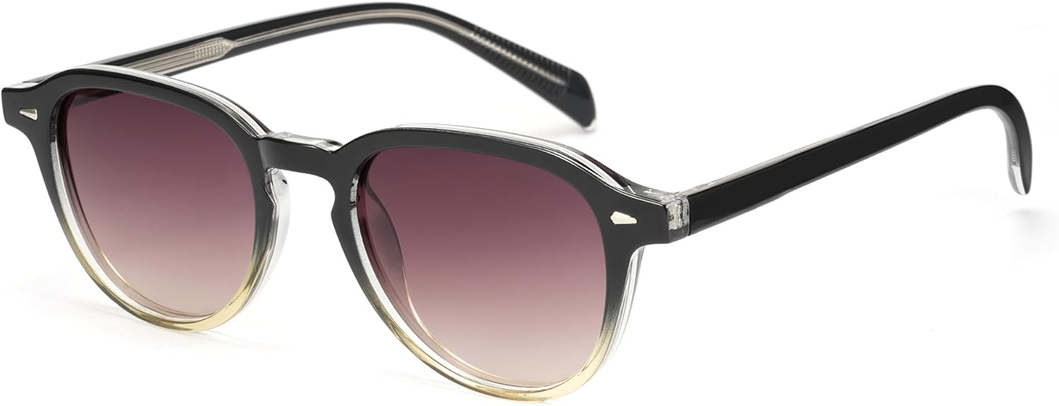 

Поляризованные ретро-солнцезащитные очки Cyxus круглой формы для женщин и мужчин, винтажный классический стиль, защита UV400, модель P1554, Frame:black Mix Tea+ Lens:gradient Pink