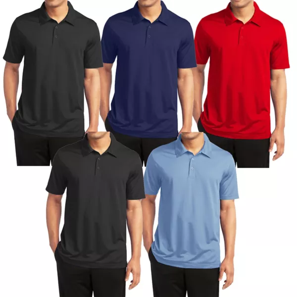 

Мужские поло с влагоотводящим эффектом Harvic, набор из 5 штук Galaxy, цвет black blue red black