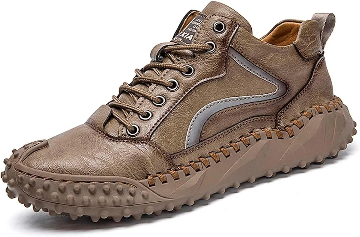 

Мужские походные туфли, мужские кожаные ботинки, слипоны, легкие удобные повседневные ботинки Чакка, мужская модная спортивная и деловая обувь Generic, хаки