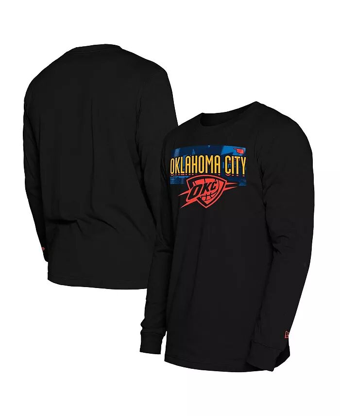 

Мужская черная футболка Oklahoma City Thunder 2024/25 City Edition с длинным рукавом New Era