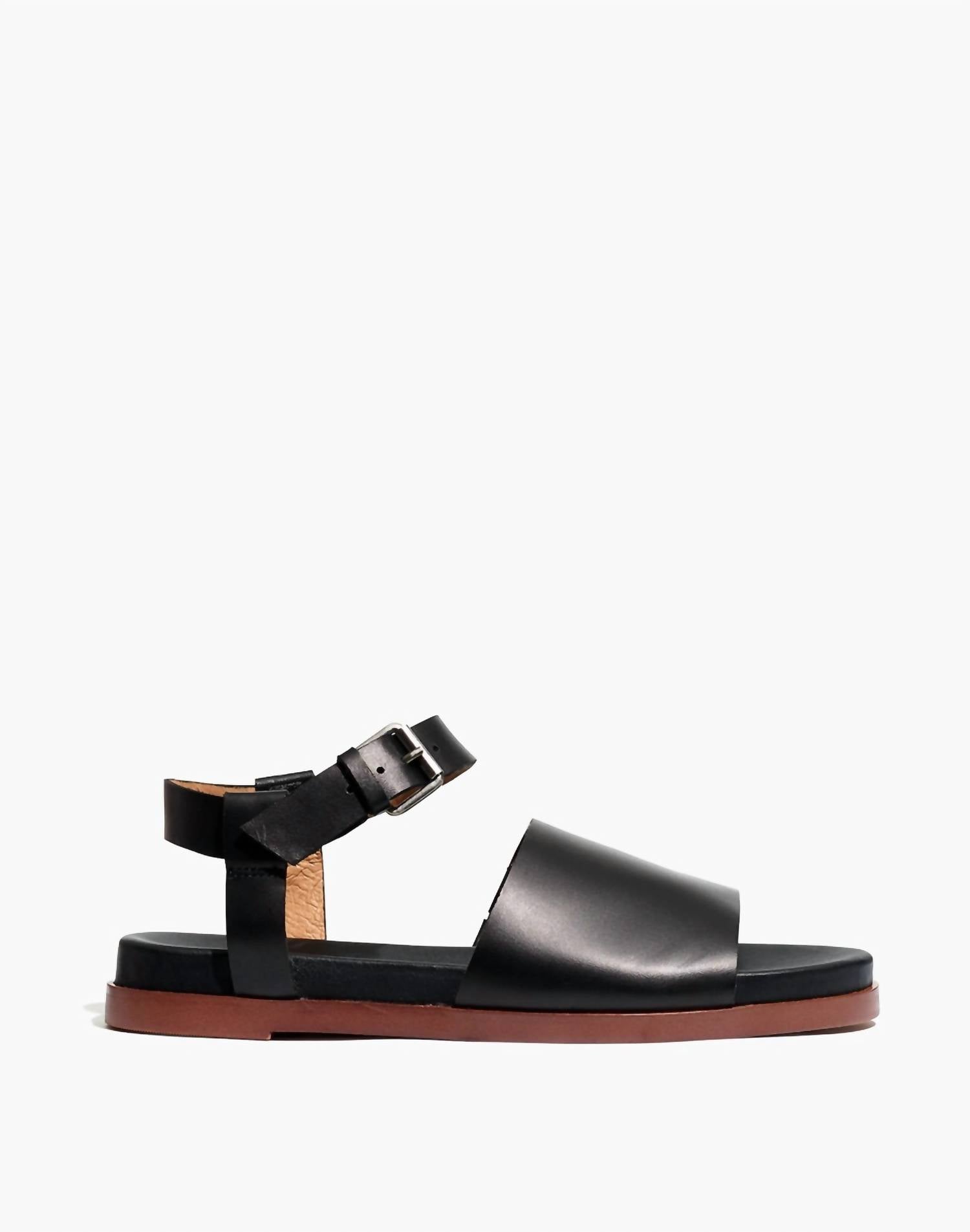 Women Noelle Ankle-Strap Flats In True Black Madewell — фото 2