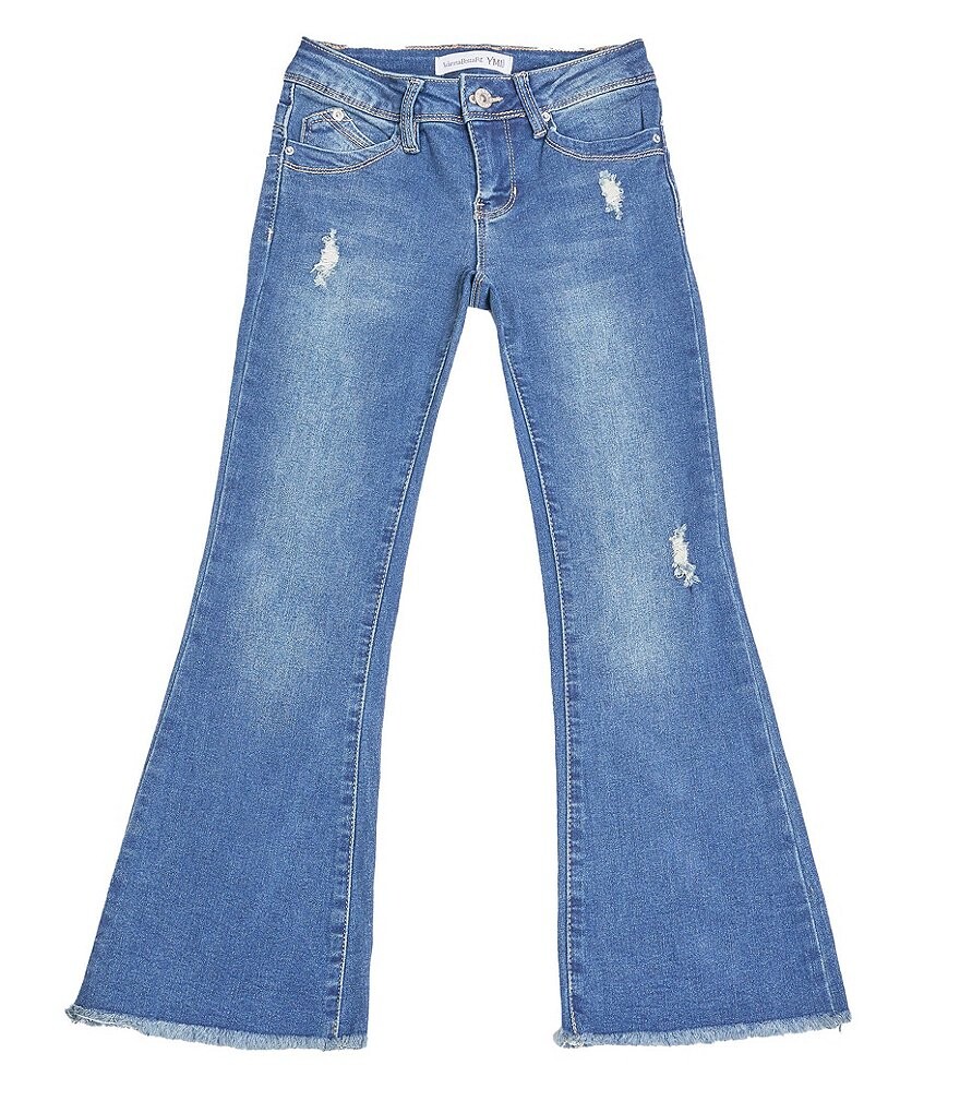 

YMI Jeanswear Расклешенные джинсы с потертостями для больших девочек 7–14 лет, синий