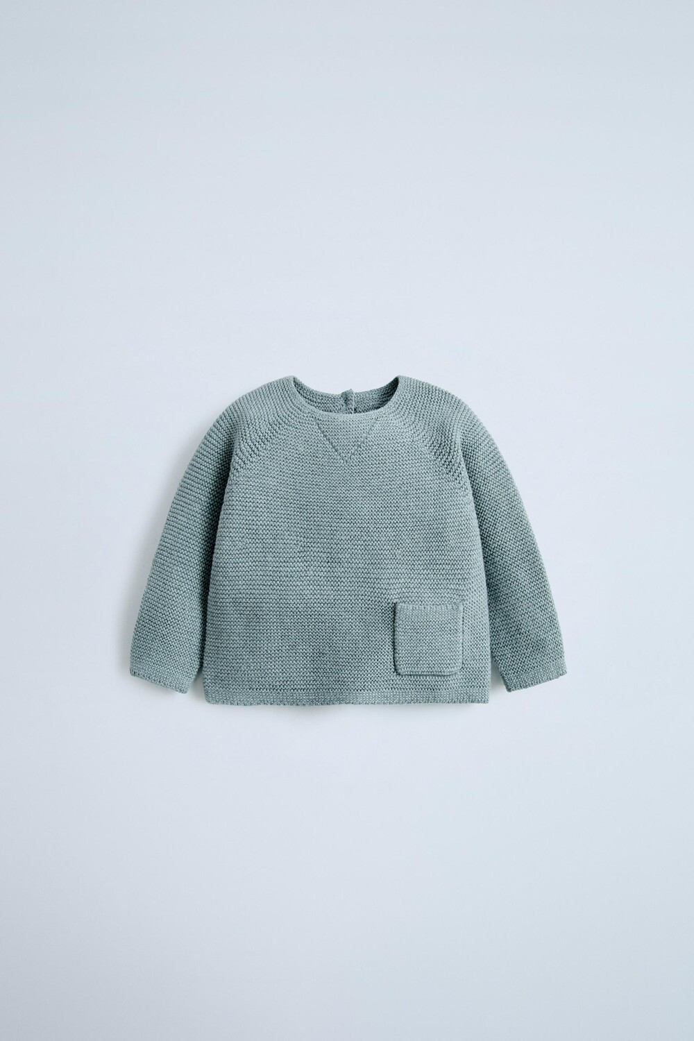 

Вязаный свитер с карманом ZARA, синий/серый