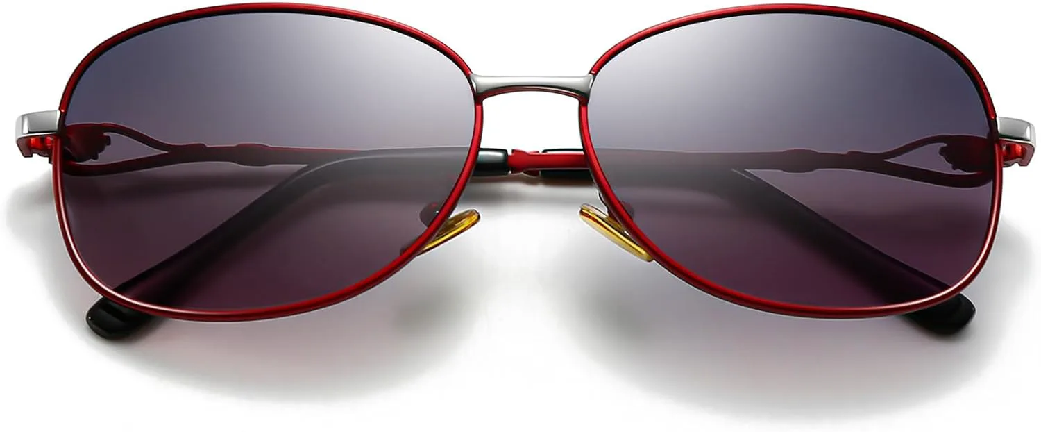 

Солнцезащитные очки SUNGAIT Trendy Bowknot Polarized для женщин, ретро-винтажные овальные солнцезащитные очки с защитой от УФ-излучения, Red Frame/Grey Red Lens