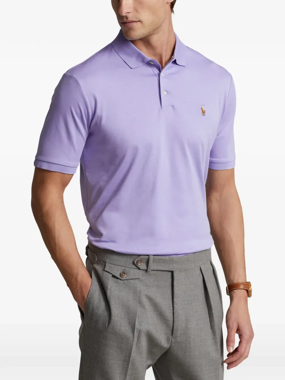 Вышитая рубашка поло Polo Ralph Lauren, фиолетовый — фото 3