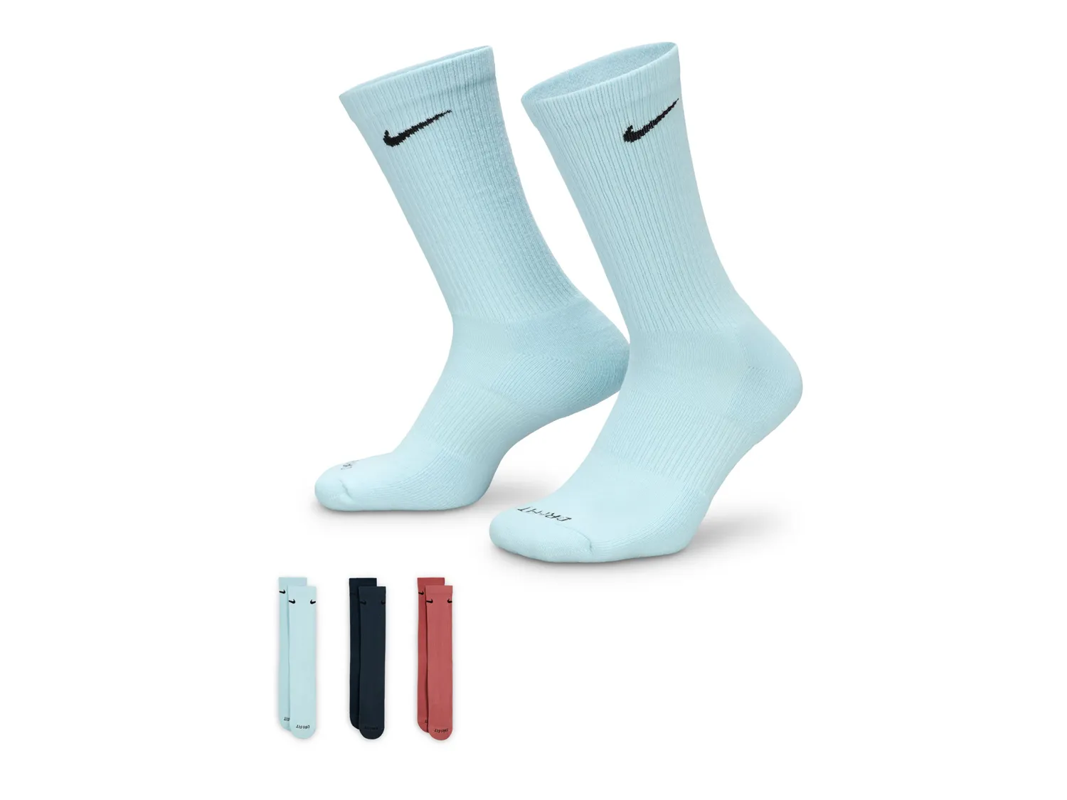 

Повседневные усиленные носки - набор из 3 пар Nike, Light Blue/Navy/Coral