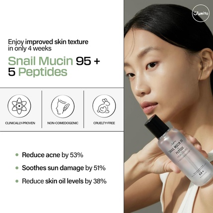 Эссенция Jumiso — Snail Mucin % + Peptide Essence ,73 жидких унций / - Увлажняющая для сухой кожи, 140 мл — фото 3