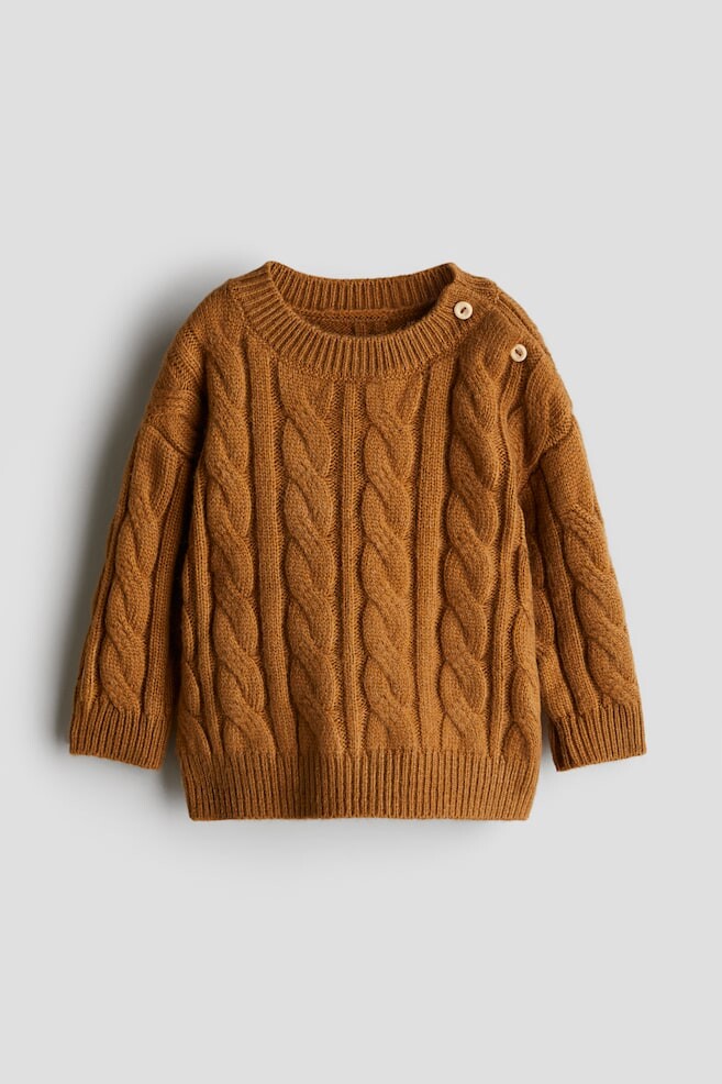 

Свитер косой вязки H&M, коричневый