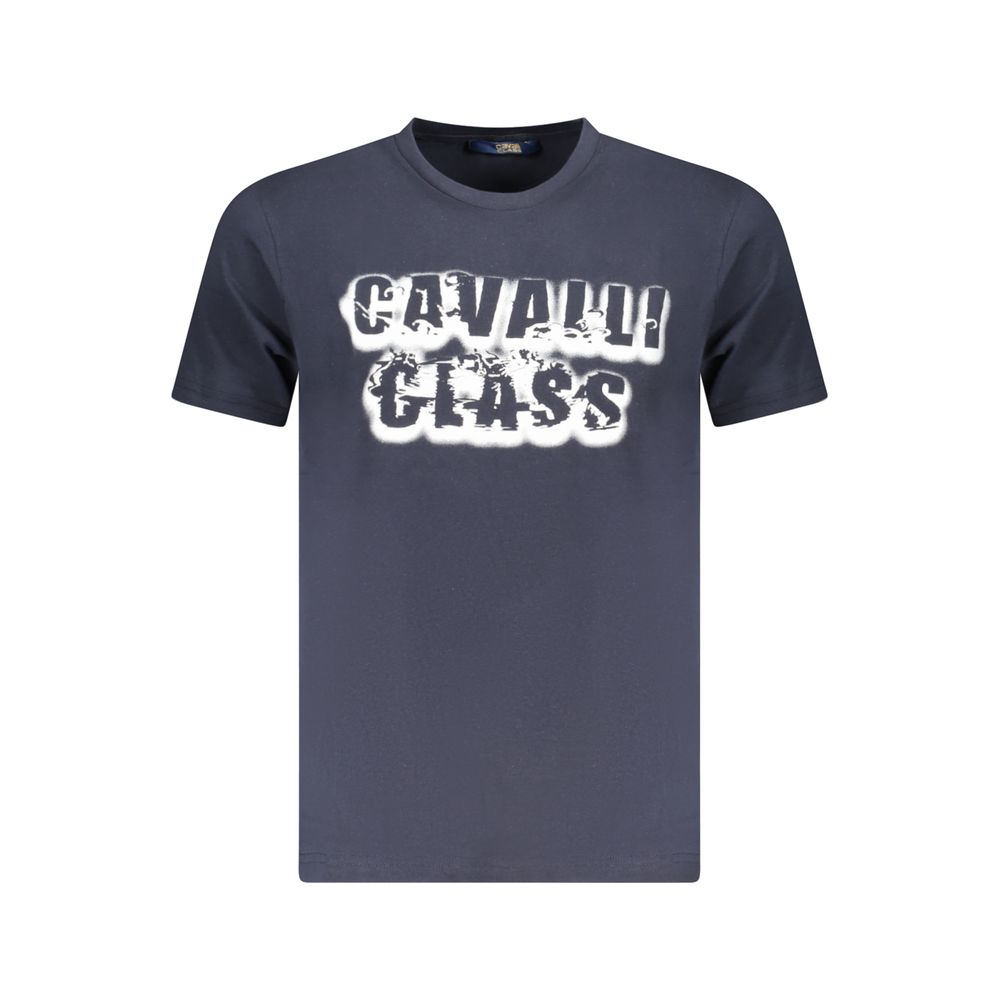 

Синяя хлопковая мужская футболка Cavalli Class
