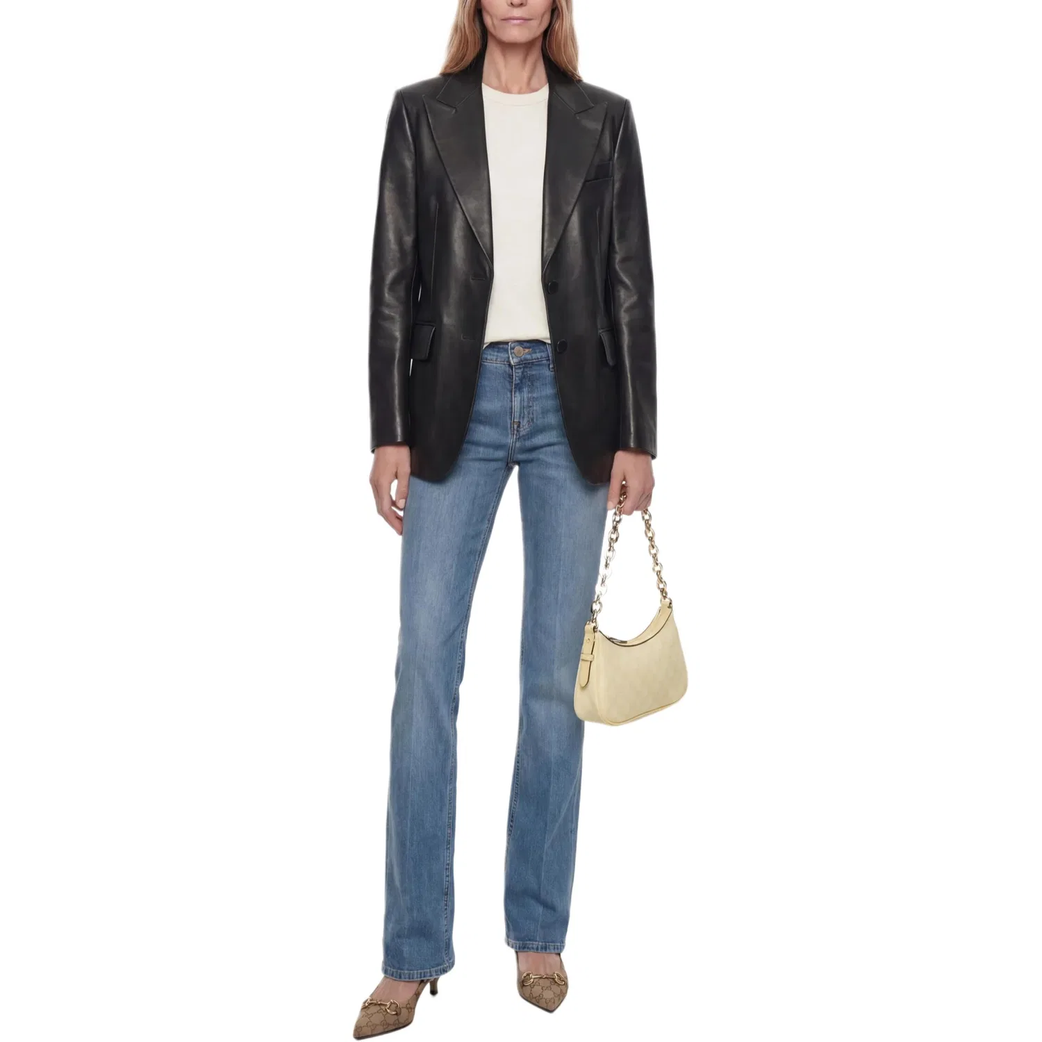 Футболка женская GUCCI SS26 Regular, Иконичный стиль, Бежевый — фото 3