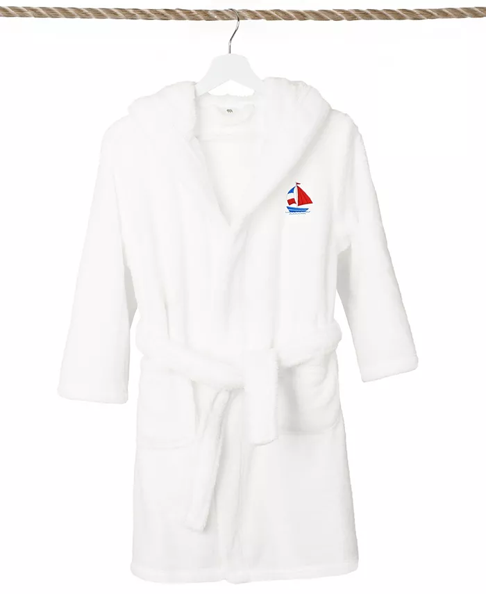 

Детский плюшевый халат с капюшоном Boat Kids Super Plush Double Brushed Linum Home, белый