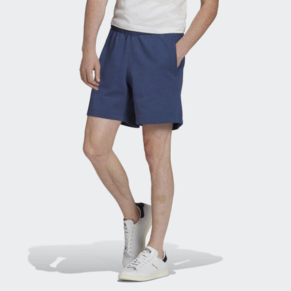 Шорты men's solid color lacing elastic waistband athleisure casual sports shorts indigo Adidas, синий — фото 2