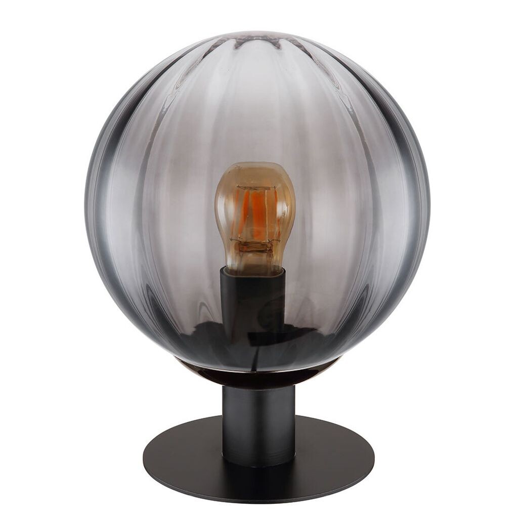 

Настольная лампа, металл, черный матовый, дымчатое стекло, D 23 см Globo Lighting