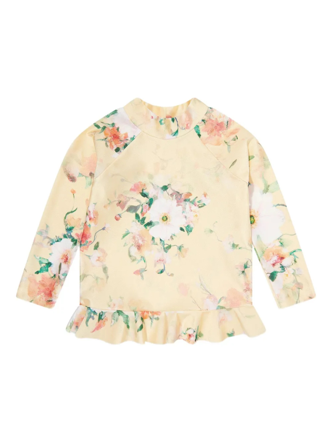 

Детский топ для плавания Everley с баской и цветочным принтом Zimmermann Kids, желтый