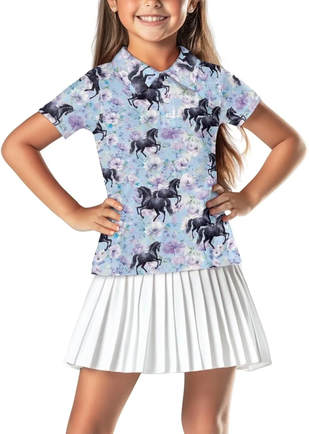 Поло для девочек Golf Polo Snilety, цвет Horse Blue Flower