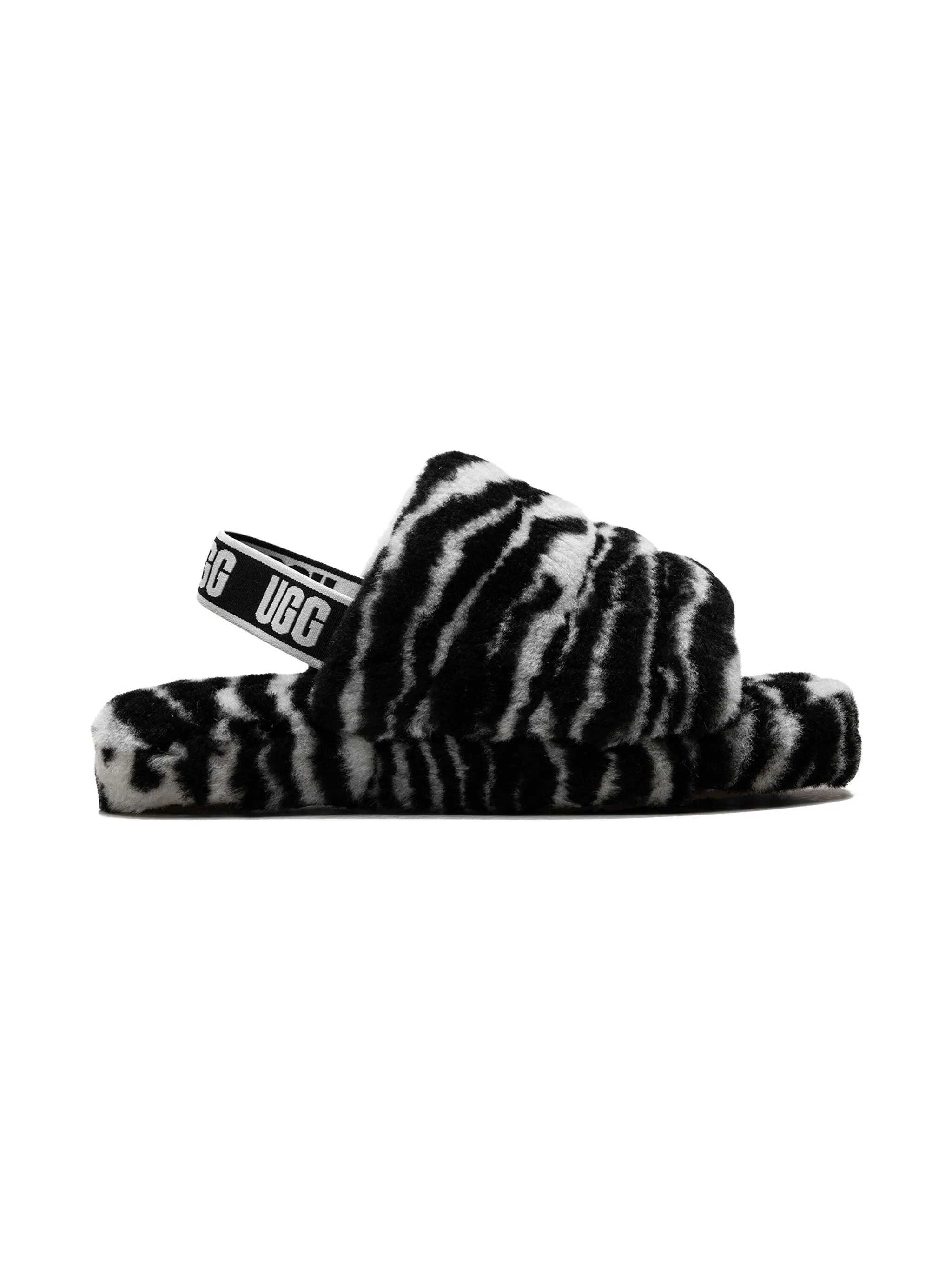 Шлепанцы Fluff Yeah Slide Zebra Ugg Kids, черный — фото 2