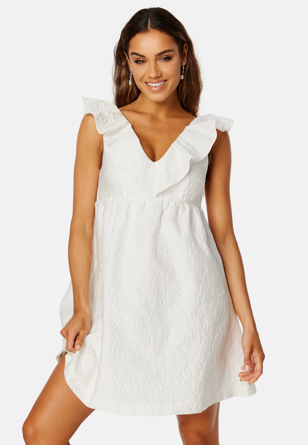 

Повседневное платье FLOUNCE V-NECK STRUCTURED DRESS Bubbleroom, белый