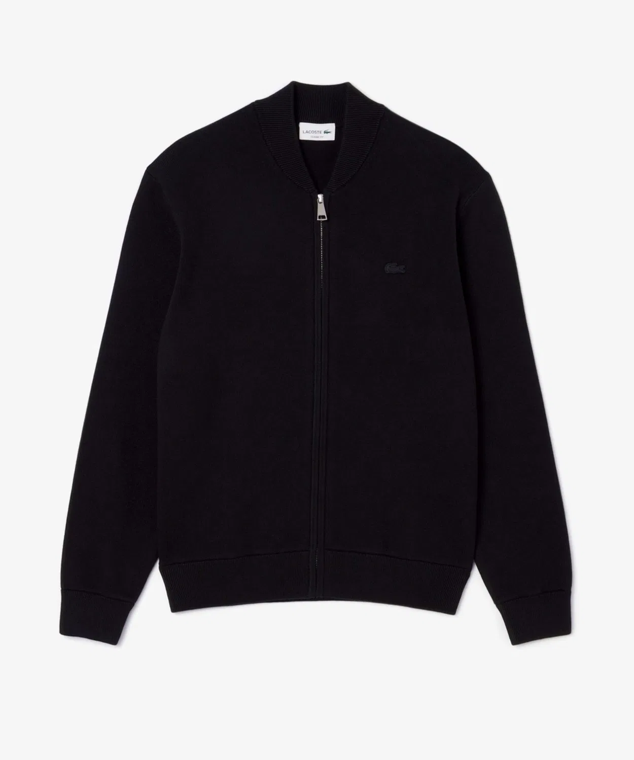 Бомбер Lacoste Чёрный, вязаный из шерсти и хлопка — фото 4