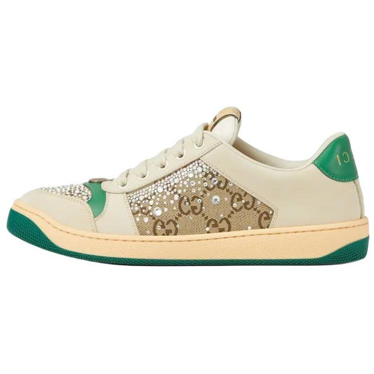 GUCCI Кроссовки Women's Screener 'GG Monogram Crystal Ivory Green' Women's