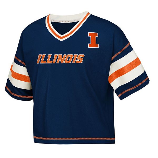 Детская футболка с v-образным вырезом Illinois Fighting Illini Grid Iron в темно-синем цвете Outerstuff — фото 3