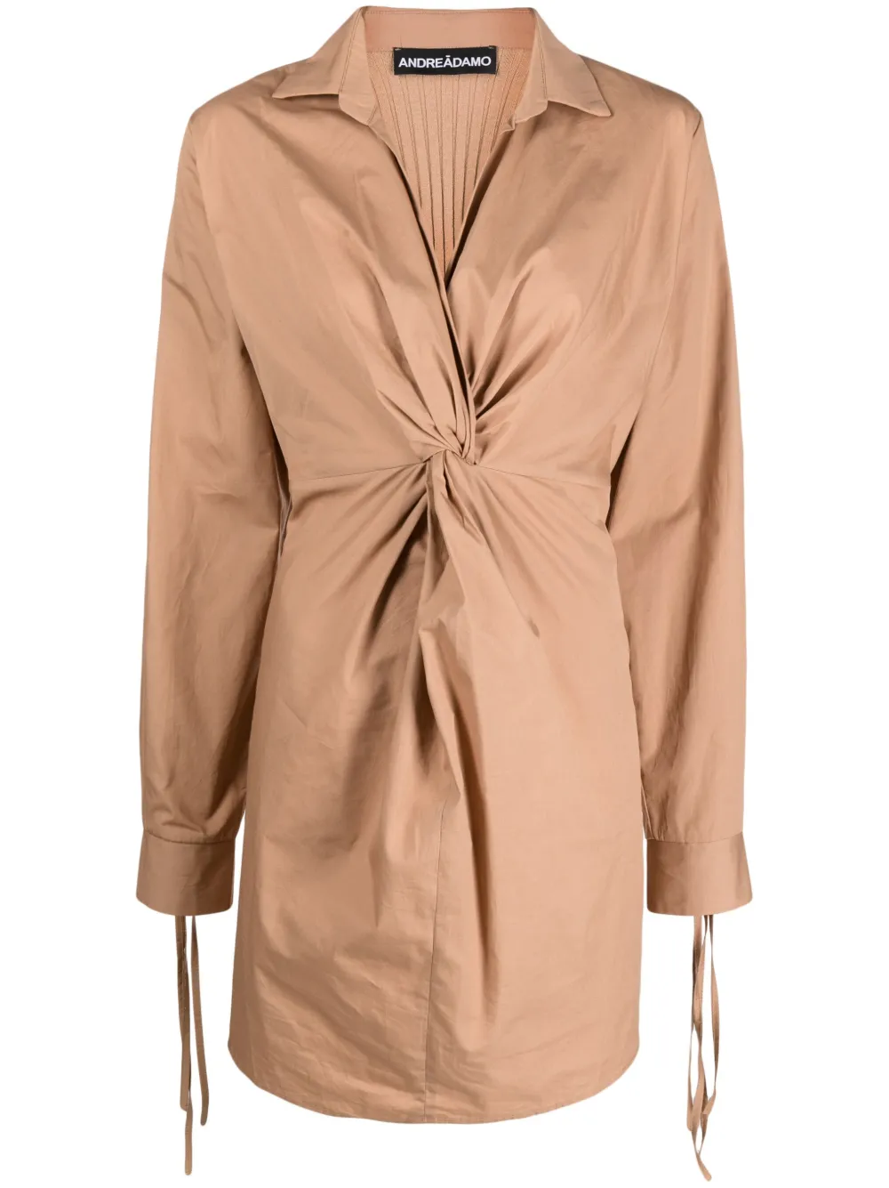 

Платье-рубашка с драпировкой ANDREĀDAMO, нейтральный