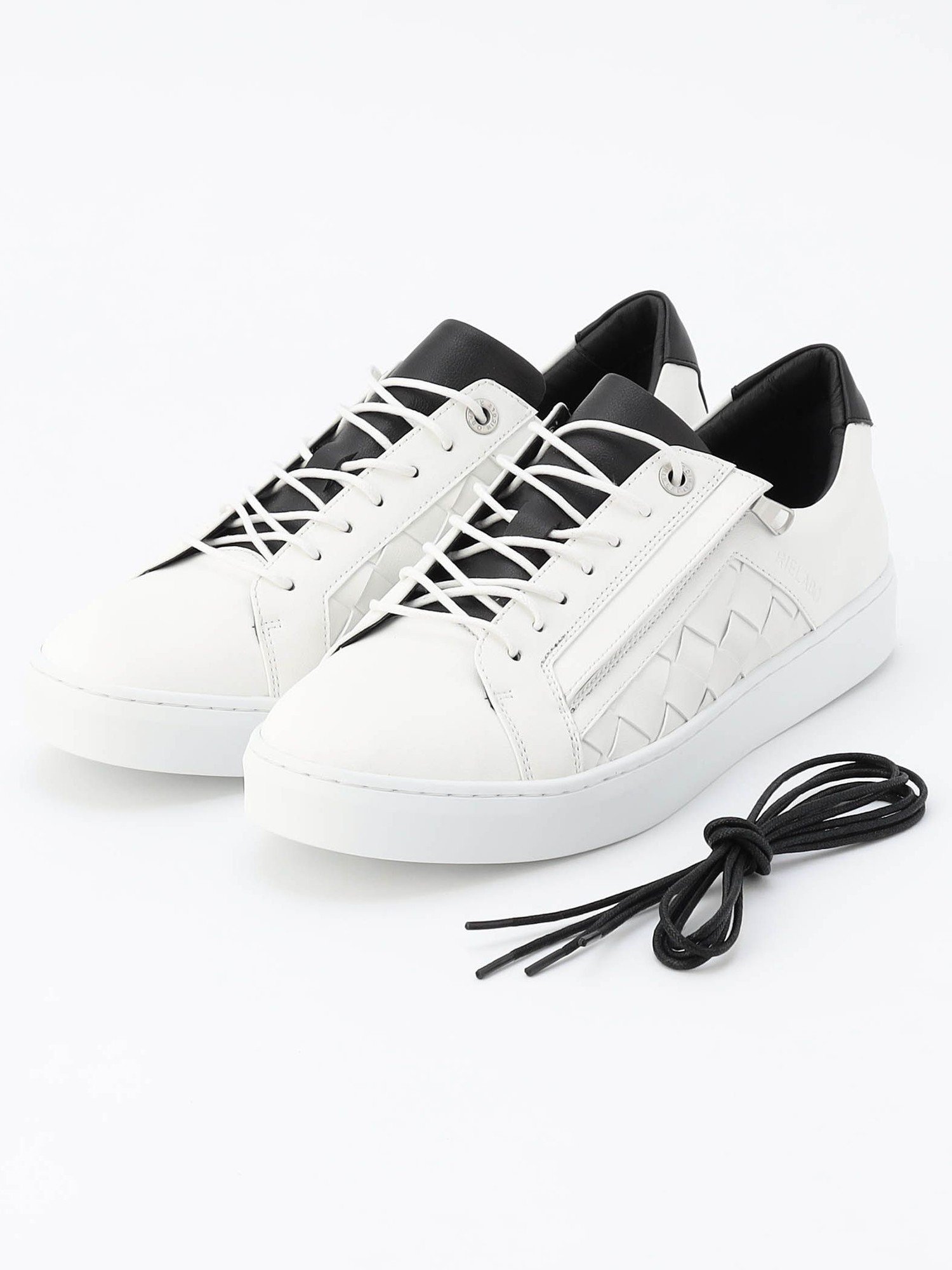 Кроссовки [RIELABO] Intrecciato с боковой молнией NICOLE CLUB FOR MEN, 09 White — фото 2