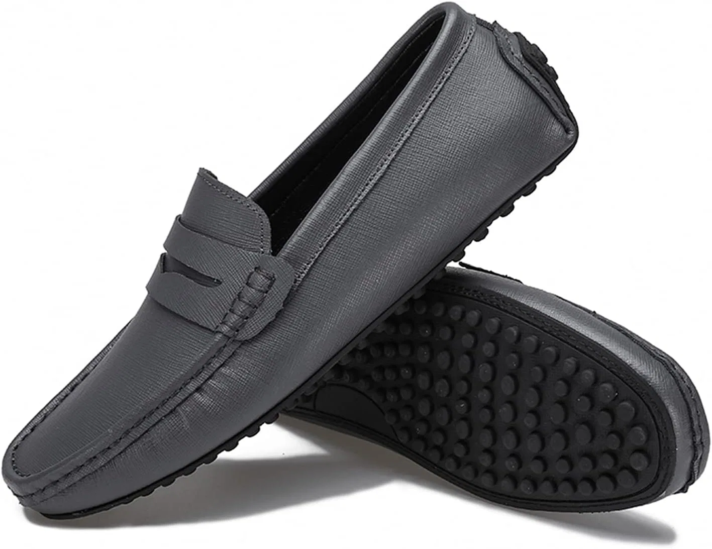 Лоферы мужские из искусственной кожи, Penny Loafers, серый LITNERMIA — фото 3