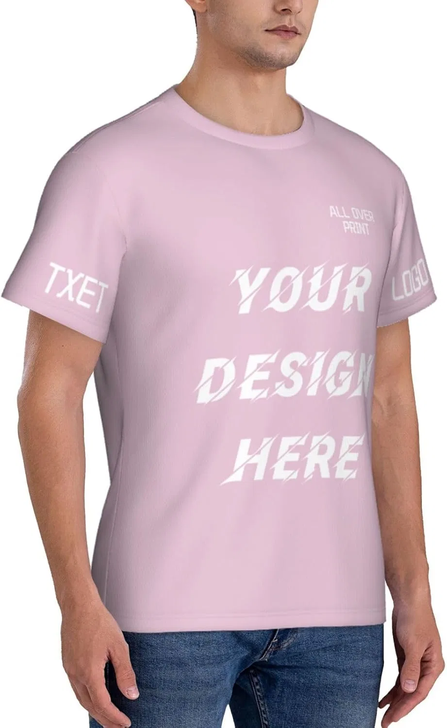 Футболка с принтом, Custom, Pink — фото 4