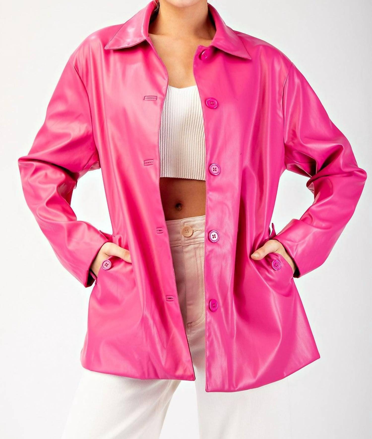 

Розовая куртка из искусственной кожи Eesome