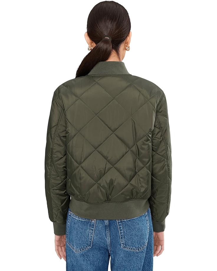 Женская куртка-бомбер Levi's Diamond Quilted Sherpa Lined, Army Green — фото 4