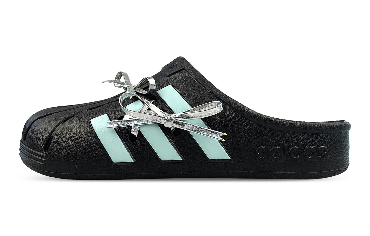 

ADILETTE CLOGS Шлепанцы унисекс Черный/зеленый Adidas