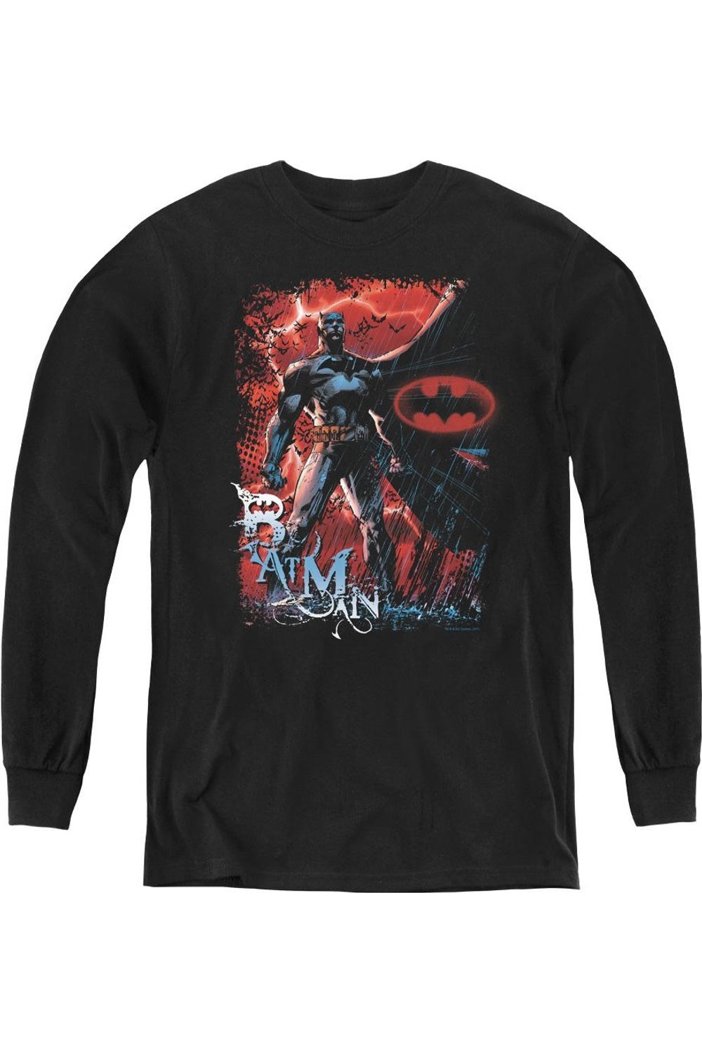 

Футболка с длинным рукавом Batman Gotham Reign для детей Gildan, черный