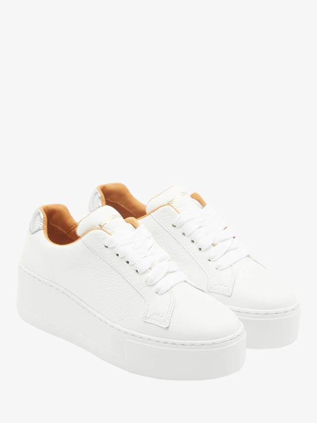 Кроссовки Park Cord Leather на шнуровке с платформой Russell & Bromley, White — фото 2