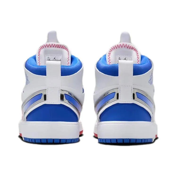 Jordan Кроссовки детские баскетбольные mid top Air 1 Abrasion Resistant бело-сине-красные для детей 3-7 лет — фото 4