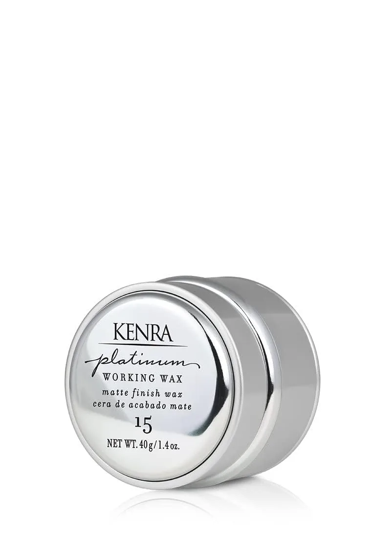 Kenra Platinum Working Wax 15 | Матовый стайлер | Средняя гибкая фиксация | Нежирная кремовая формула для текстуры и укладки | Для всех типов волос 41,4 мл (1 шт.)