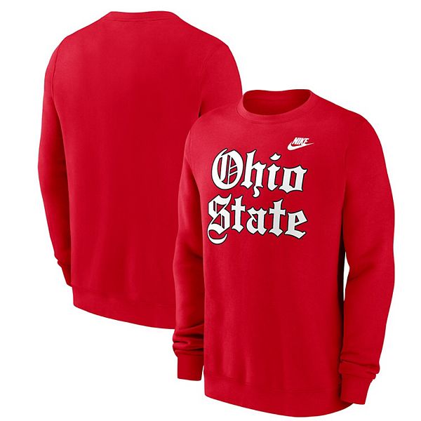 

Мужской свитшот old english fleece scarlet ohio state buckeyes Nike, Красный, Мужской свитшот old english fleece scarlet ohio state buckeyes Nike