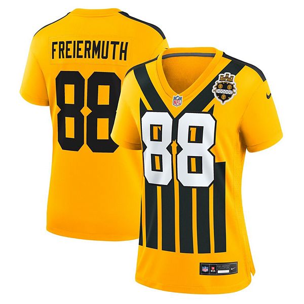 

Женская футболка Pittsburgh Steelers Pat Freiermuth золотая альтернативная 1933 Nike, Золотой, Женская футболка Pittsburgh Steelers Pat Freiermuth золотая альтернативная 1933 Nike