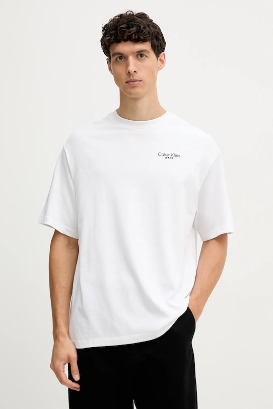 

Хлопковая футболка Calvin Klein Jeans, белый